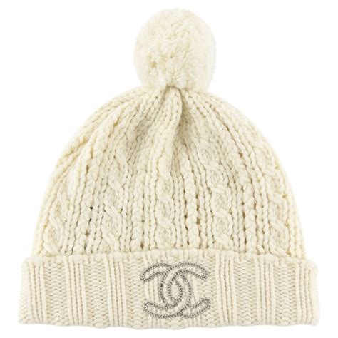 chanel beanie pom pom|Chanel hats gold and silver.